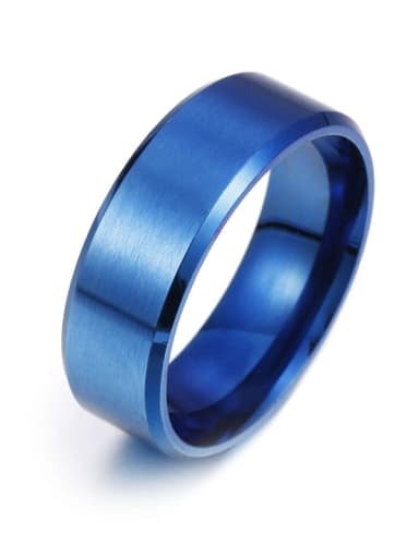 201 stainless steel blue Stainless steel Geometric Hip Hop Band Ring