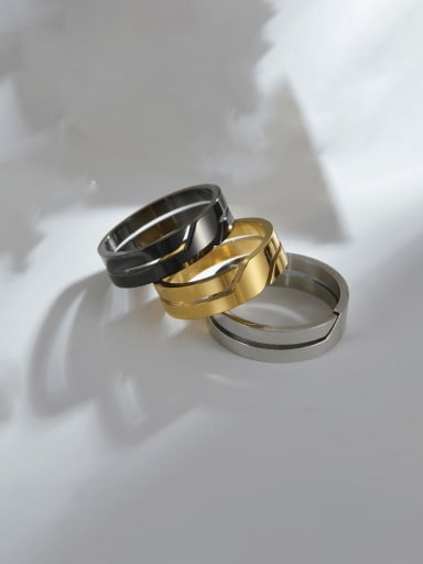 custom Stainless steel Irregular Minimalist Band Ring