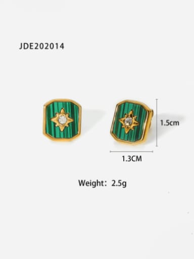 JDE202014 Stainless steel Cubic Zirconia Geometric Vintage Stud Earring