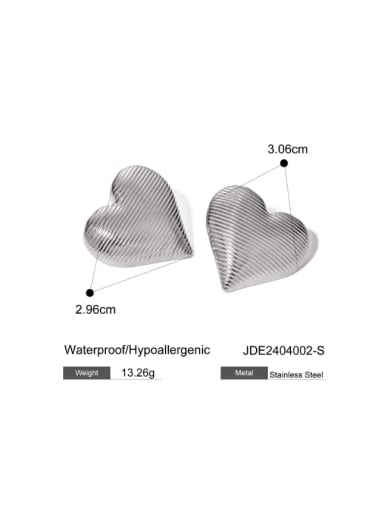 JDE2404002 Steel Stainless steel Heart Hip Hop Stud Earring