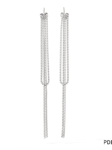 PDE1112 Platinum Stainless steel Tassel Trend Threader Earring