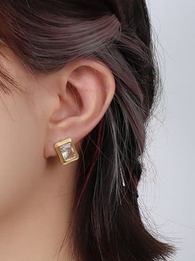 Titanium Steel Cubic Zirconia Vintage Geometric  Earring and Necklace Set