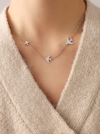 Titanium Steel Bird Minimalist Necklace