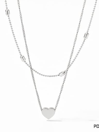 Stainless steel Heart Dainty Multi Strand Necklace