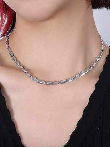 P162 Steel Necklace Titanium Steel Minimalist Irregular Braclete and Necklace Set