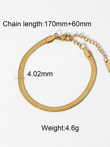 JDB201034 1 Stainless steel Geometric Vintage Snake Bone Chain Link Bracelet