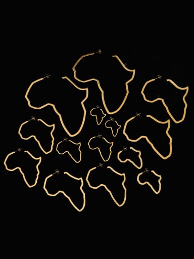Stainless steel Geometric Minimalist Map of Africa Chandelier Earring