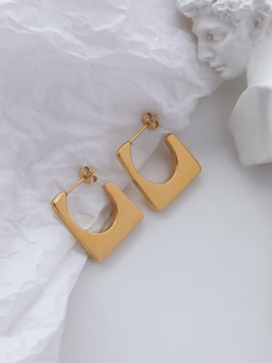Gold Earrings Titanium Steel Geometric Minimalist Stud Earring