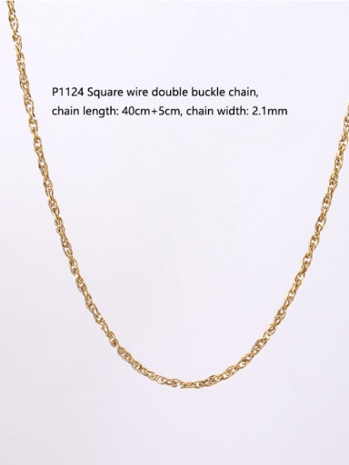 P1124 square Line Double Buckle Chain Titanium Steel Geometric Minimalist Cable Chain
