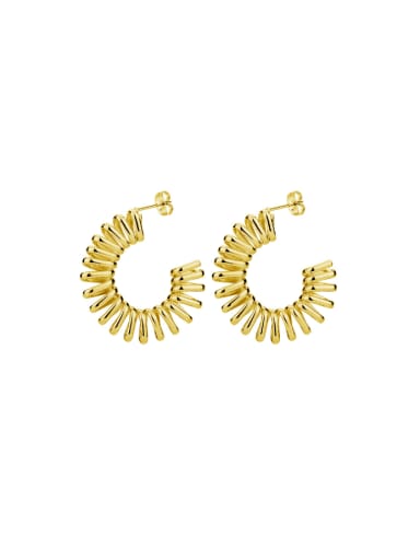 Golden pair Stainless steel Geometric Hip Hop Hoop Earring