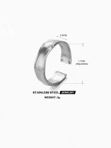 Steel colored bamboo ring Stainless steel Irregular Hip Hop Band Ring