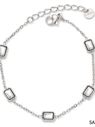 Stainless steel Cubic Zirconia Heart Trend Bracelet