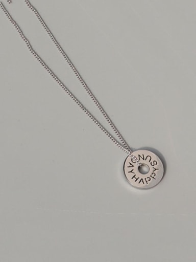 Titanium 316L Stainless Steel Hollow Round Letter Minimalist Necklace with e-coated waterproof