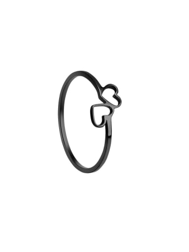 Titanium Steel Hollow Heart Minimalist Band Ring