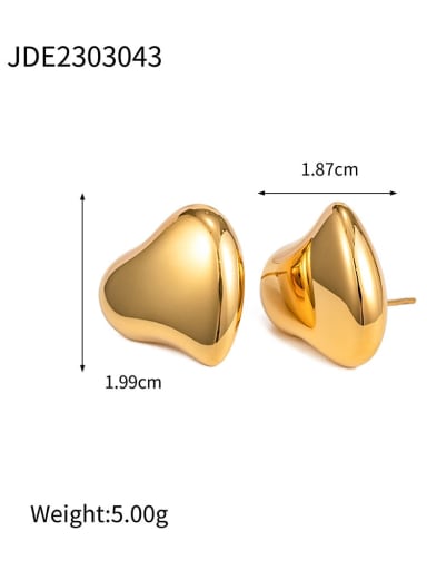 JDE2303043 Stainless steel Heart Minimalist Stud Earring