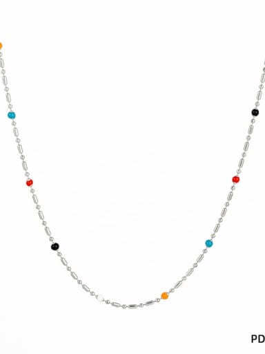 Stainless steel Irregular Minimalist Beaded Necklace