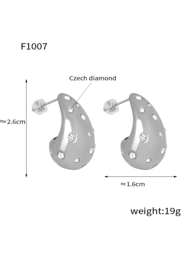 F1007,CZ steel Earring Titanium Steel Drop Metal Earring with 6 styles