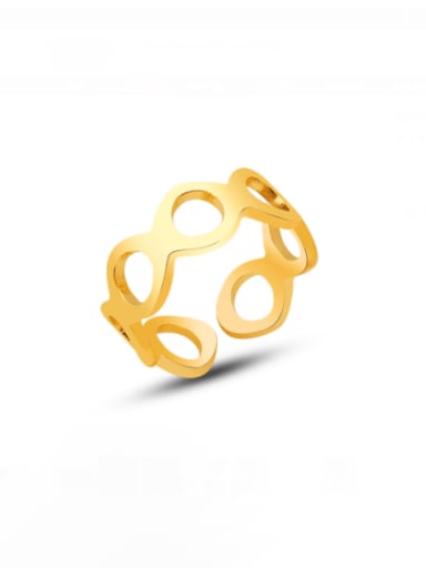 A313 gold ring (adjustable opening) Titanium Steel Geometric Minimalist Band Ring