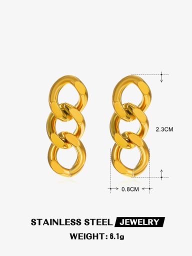 Titanium Steel Geometric Chain Hip Hop Drop Earring