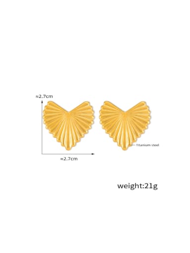 F1514 Gold Earrings Titanium Steel Geometric Hip Hop Stud Earring
