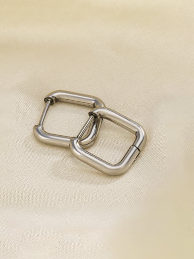Steel square earrings Stainless steel Geometric Minimalist Huggie Earring