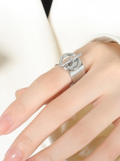 A485 Steel Ring Titanium Steel Geometric Trend Band Ring