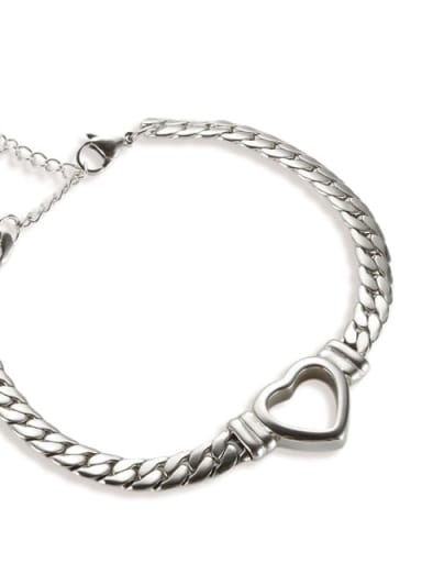 Titanium Steel Heart Trend Link Necklace