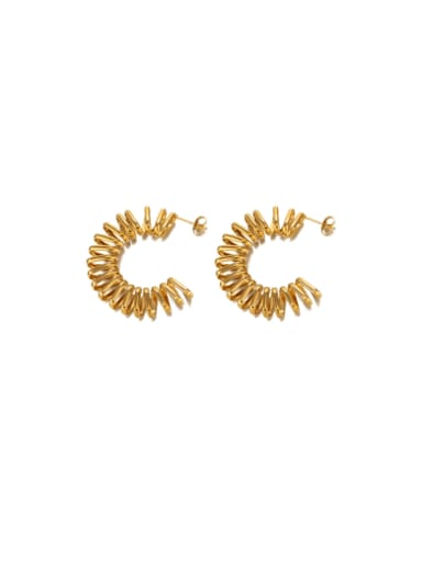 Gold C-shaped earrings Stainless steel C Shape Hip Hop Stud Earring