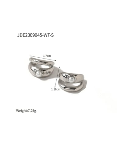 JDE2309045 WT S Stainless steel Geometric Hip Hop Stud Earring