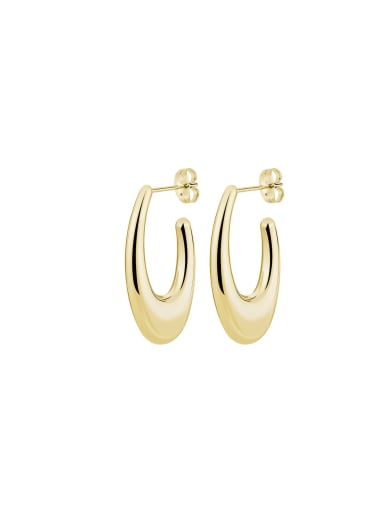 Golden pair Titanium Steel Geometric Trend Hoop Earring