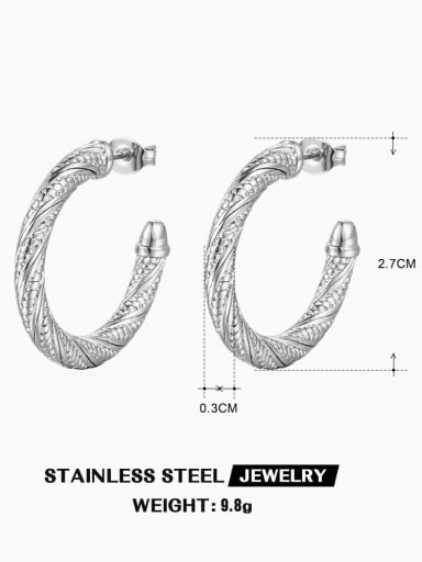 Stainless steel Geometric Hip Hop Stud Earring