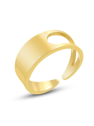 A268 gold ring Titanium Steel Smooth Geometric Minimalist Band Ring
