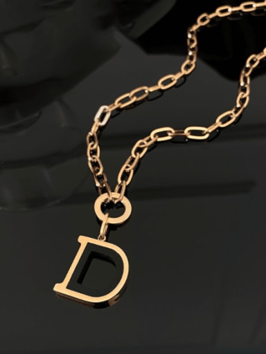 Titanium Steel Hip Hop Hollow Letter  Pendant Necklace