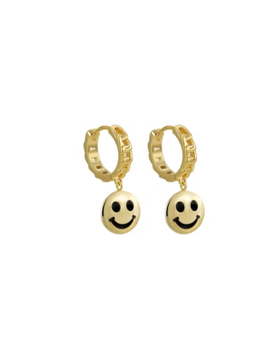 custom Brass Smiley Trend Stud Earring