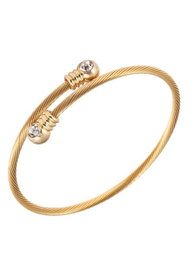 Golden Bracelet Stainless steel Vintage Geometric Cubic Zirconia Ring Earring And Bracelet Set