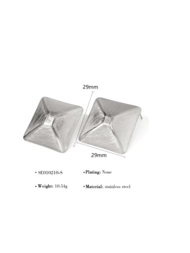 SE010210 S Titanium Steel Geometric Hip Hop Stud Earring