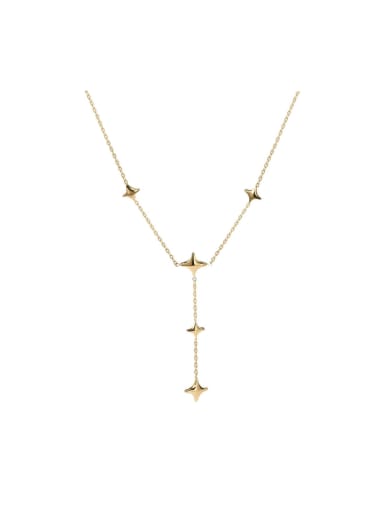 Titanium Steel Pentagram Dainty Lariat Necklace