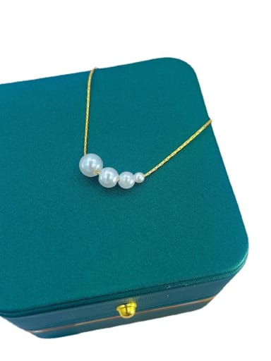 Titanium Steel Imitation Pearl Minimalist Necklace