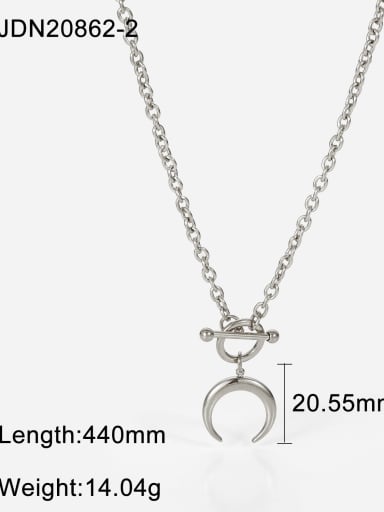 JDN20862 2 Stainless steel Moon Vintage Necklace