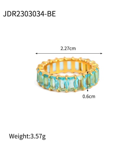 JDR2303034 BE Stainless steel Cubic Zirconia Geometric Dainty Band Ring