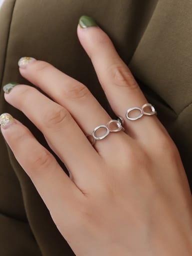 A273 steel ring Titanium Steel Geometric Minimalist Band Ring