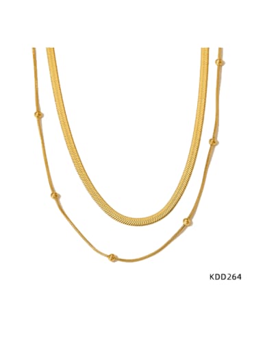 KDD264 Gold Stainless steel Snake Bone Chain Minimalist Multi Strand Necklace
