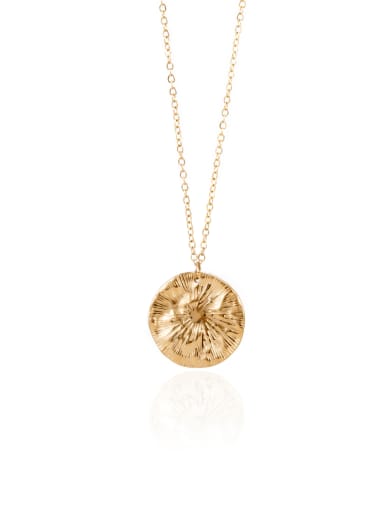 Vintage simple all-match coin pendant golden necklace