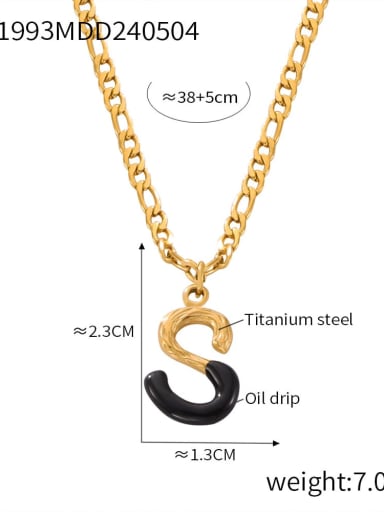 Titanium Steel Letter Hip Hop Necklace