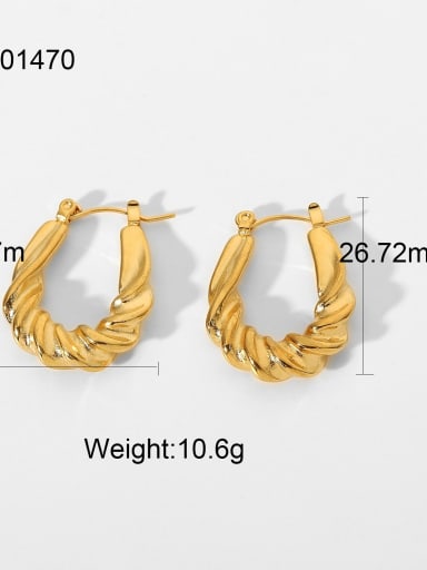 JDE201470 Stainless steel twist hoop earrings