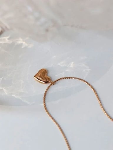 K410 Love Rose Titanium Steel Heart Minimalist Necklace