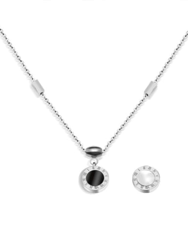 Titanium 316L Stainless Steel Round Minimalist Necklace with e-coated waterproof