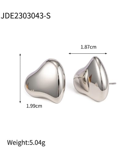 JDE2303042 S Stainless steel Heart Minimalist Stud Earring