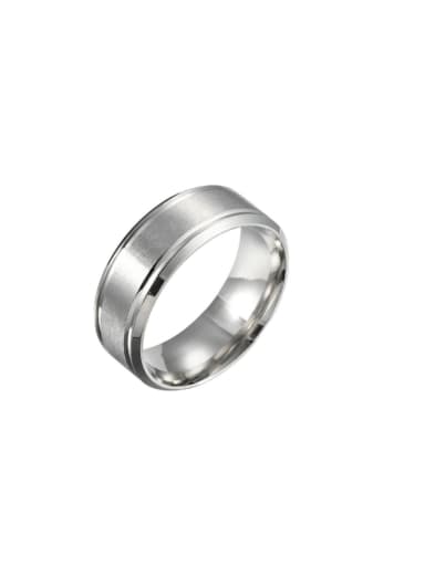 8mm Steel Stainless steel Geometric Minimalist Band Ring