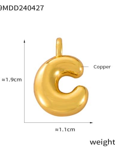 D79 C Brass Minimalist Letter Pendant
